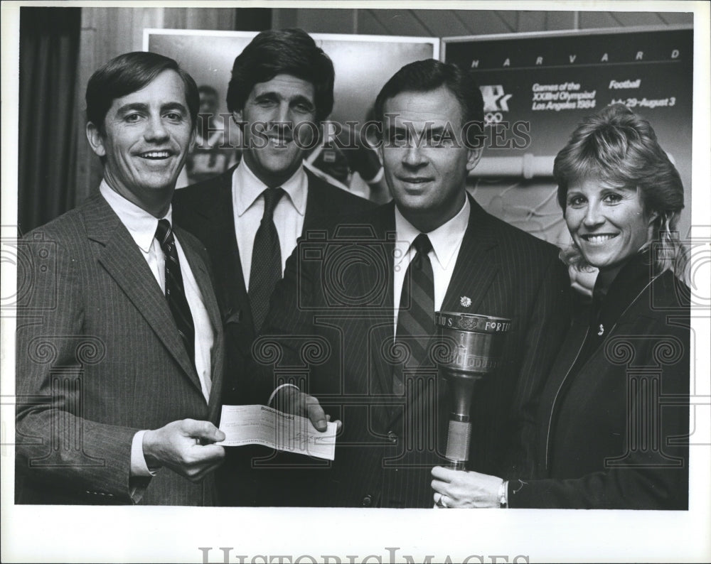 1983 Tom Smith Donates $3000 to the Olympic Torch Relay Race - Historic Images