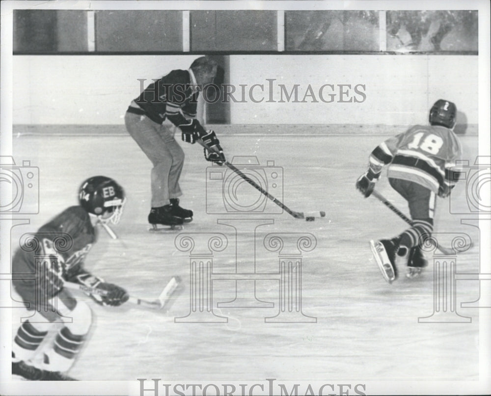 Boston Mayor Kevin H White Plays Hockey with East Boston Eagles Team - Historic Images