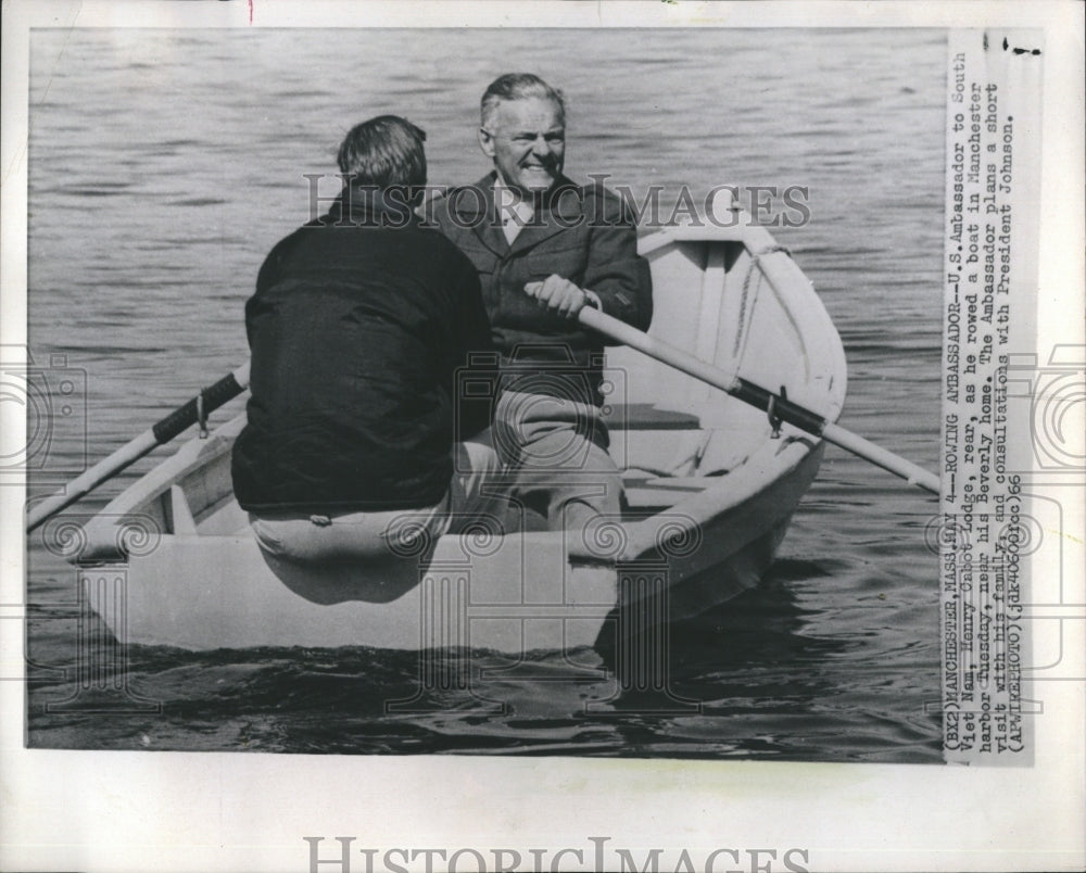 1966 U.S. South Vietnam Ambassador Henry Cabot Lodge Rowing Boat - Historic Images