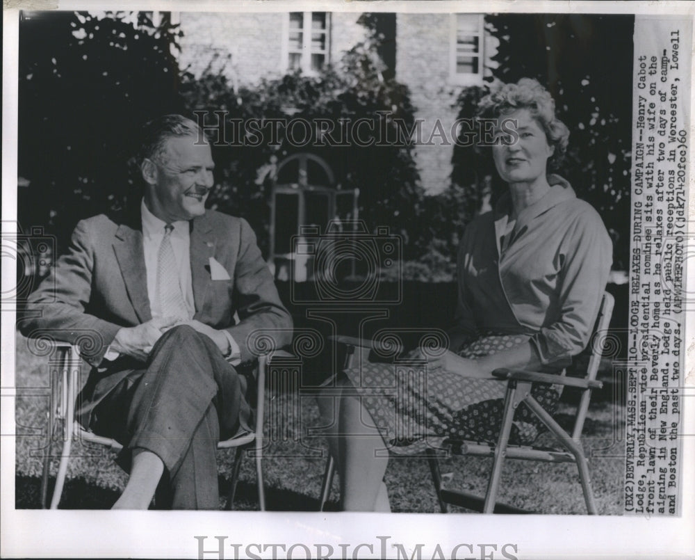 1960 Vice President candidate Henry Cabot Lodge and wife Emily - Historic Images