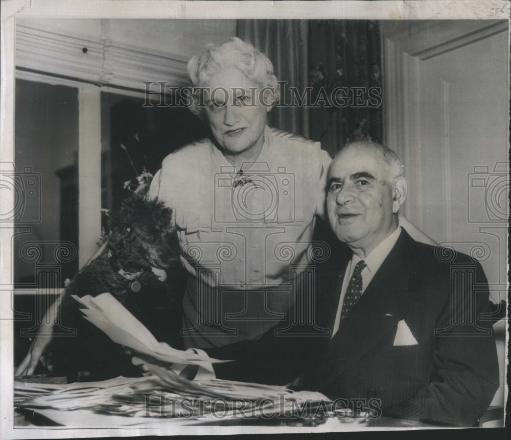 1953 NY Sen. Herbert Lehman on his 78th birthday  - Historic Images