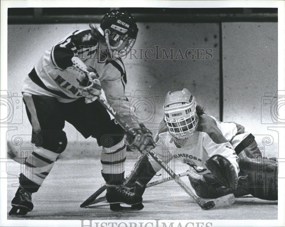1983 Nancy Killik of the Waltham WIngs moves in for shot  - Historic Images