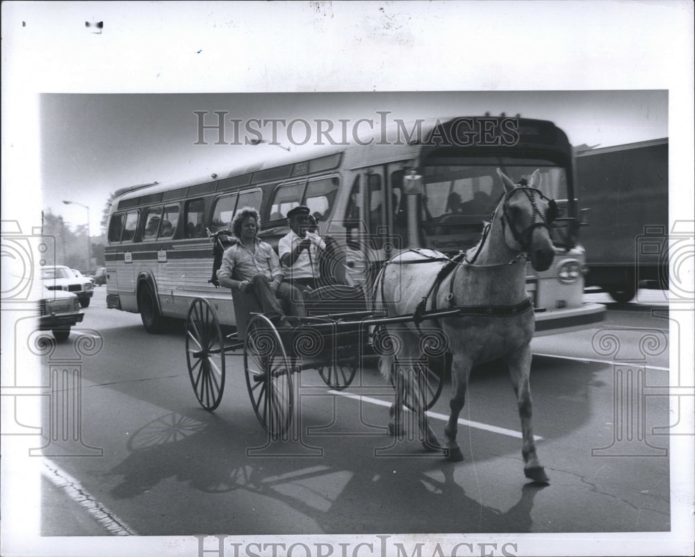 1979 Charlie Manos in a horse Drawn Carraige - Historic Images