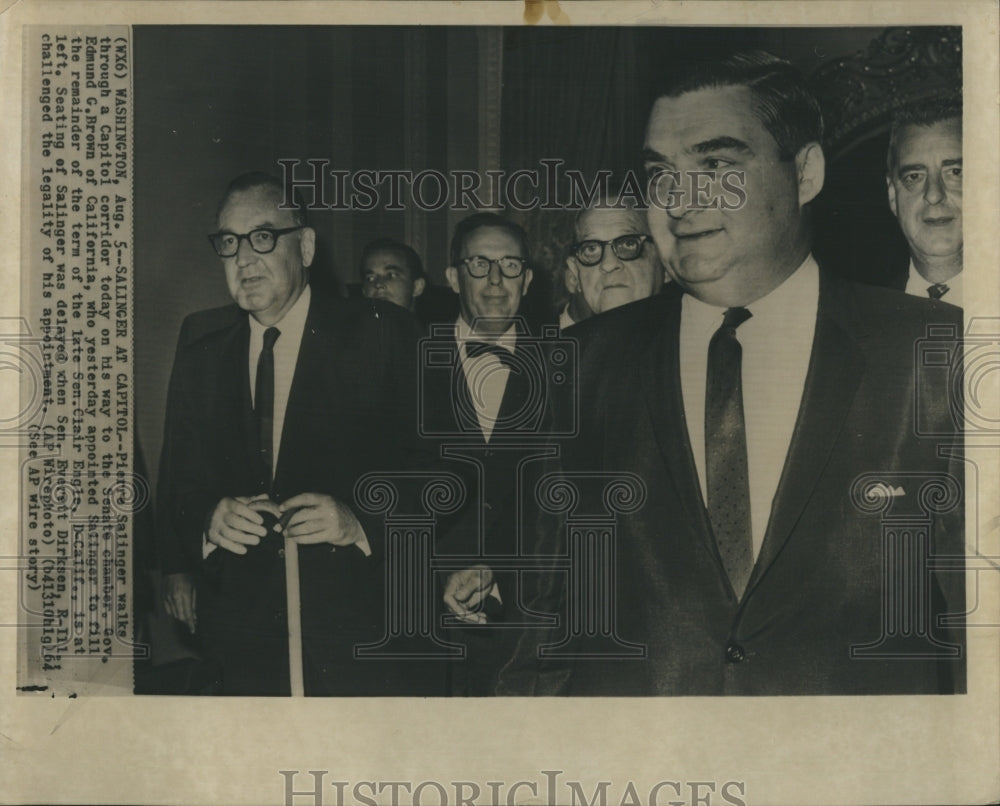 1964 Pierre Salinger, Gov. Edmund Brown and Sen Everett Dirksen - Historic Images