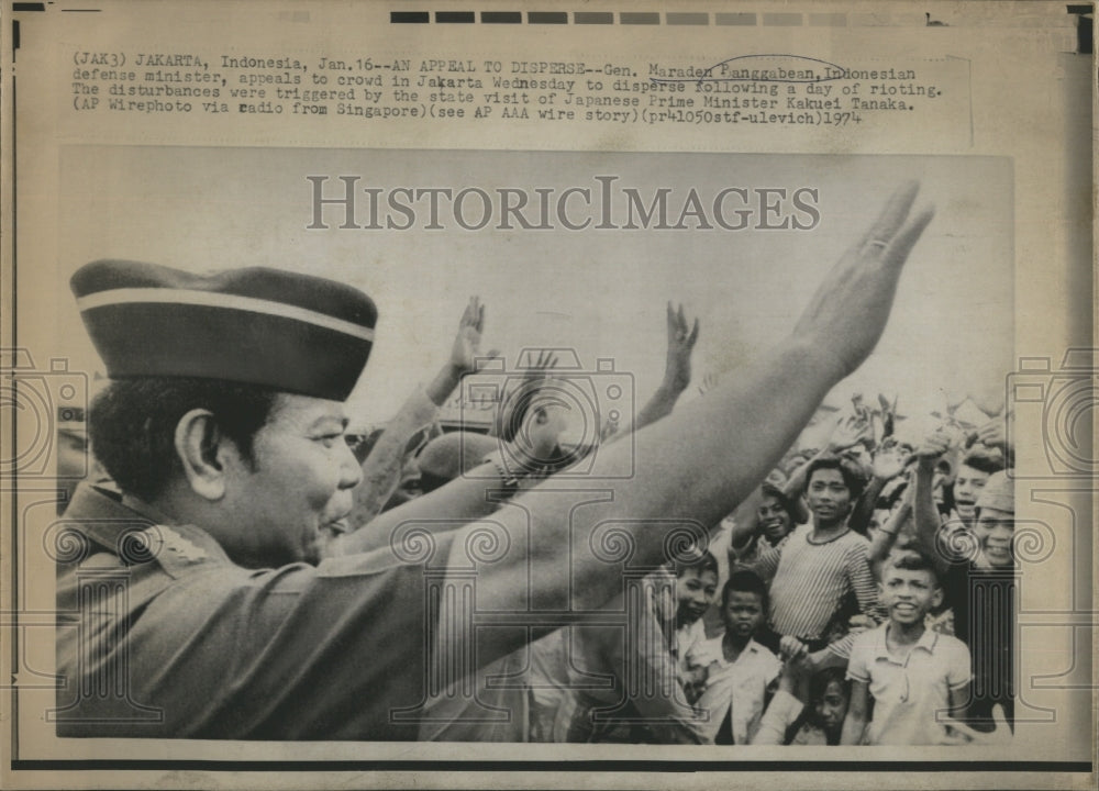 1974 Gen. Maraden Panggabean appeals to crowd in Jakarta - Historic Images