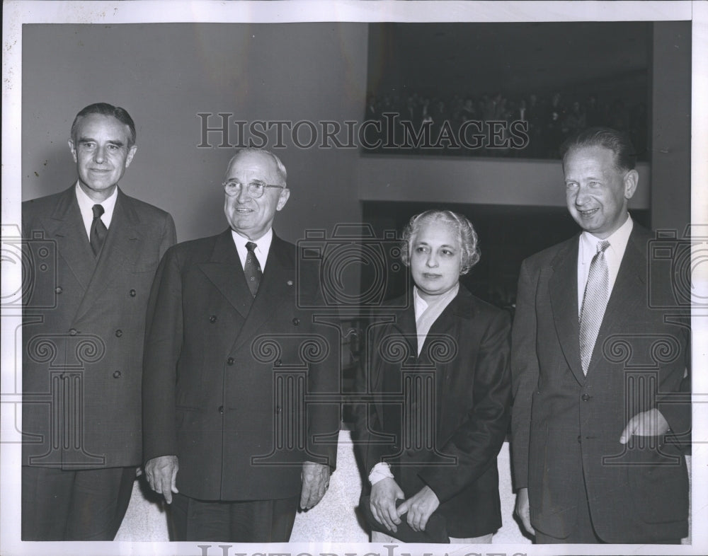 1953 Ex Pres Harry Truman w/ Dag Hammarskjold UN Sec Gen - Historic Images