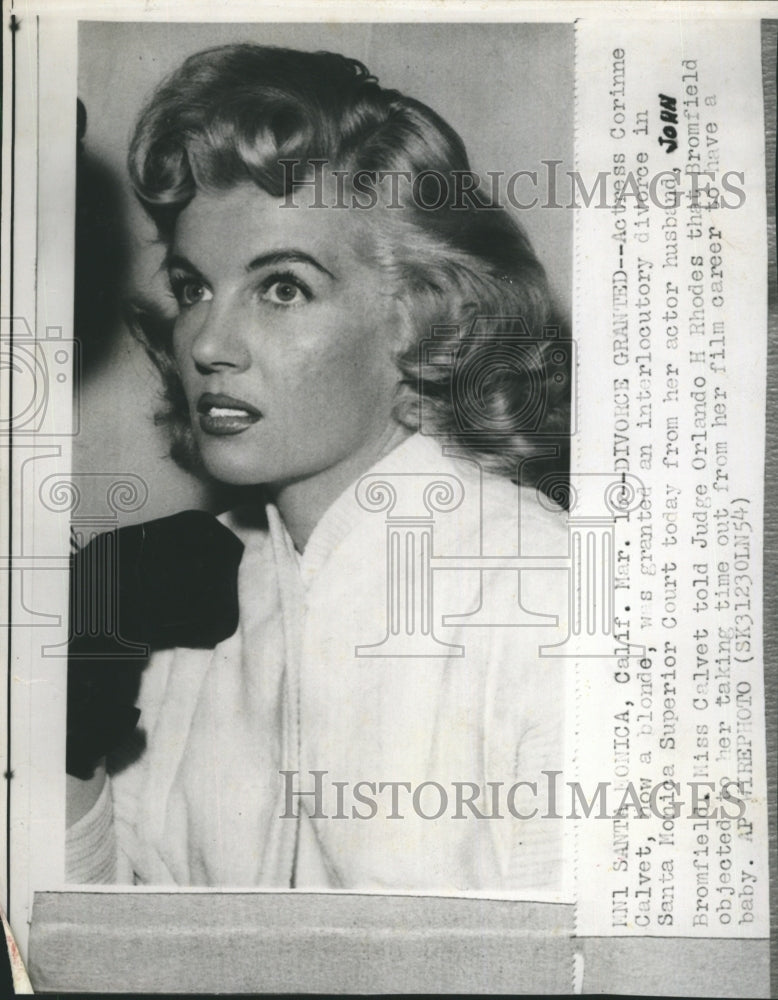 1954 Actress Corrine Calvet Granted Divorce From John Bromfield - Historic Images