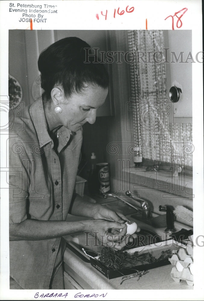 1984 Swiss Egg Dyeing Barbara Gordon Kitchen - Historic Images