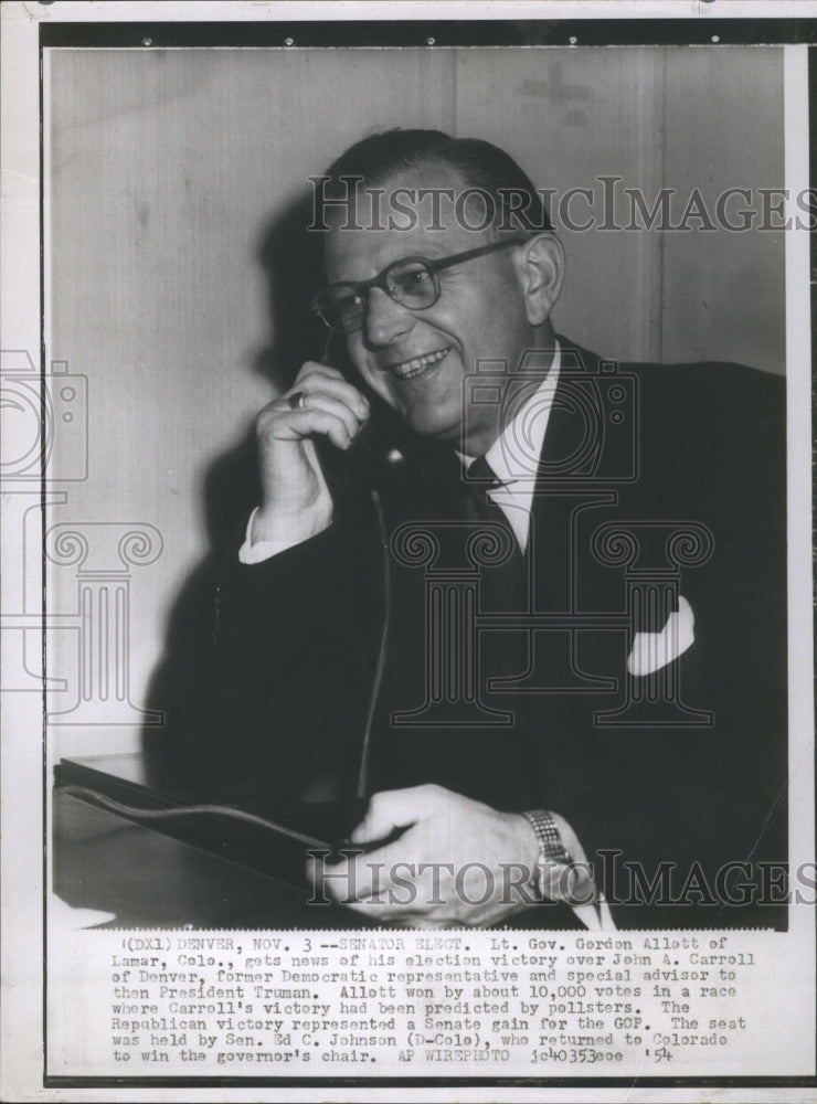 1954 Lt. Gov. Gordon Allett Lamar Colorado Senator Call - Historic Images