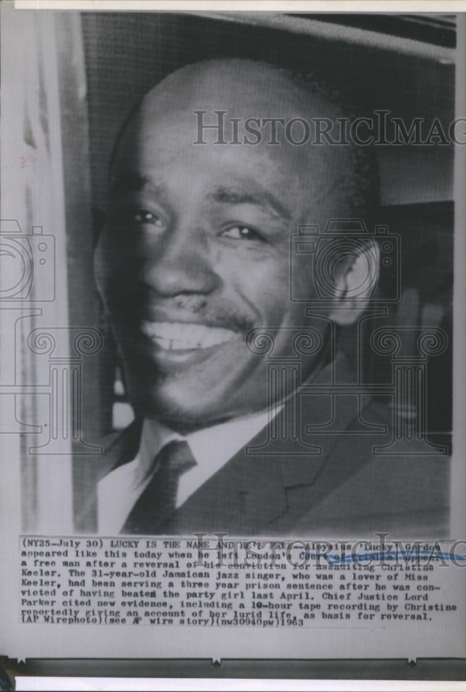 1963 Aloysias Gordon Jamaican Jazz Singer jailed 3 yrs then released - Historic Images