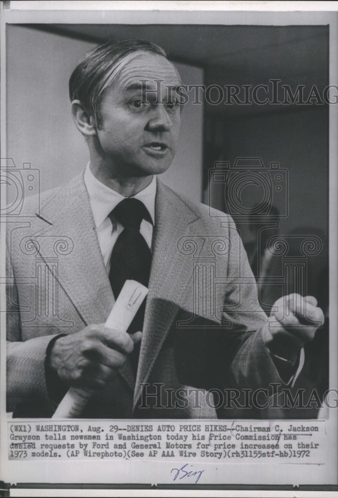 1972 Chairman C Jackson Grayson of Price Commission denied Ford - Historic Images