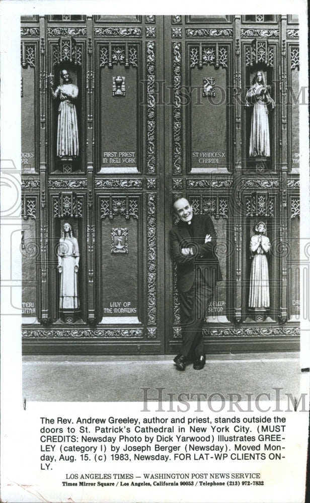 1983 Reverend Andrew Greenly St. Patrick's Cathedral New York City - Historic Images