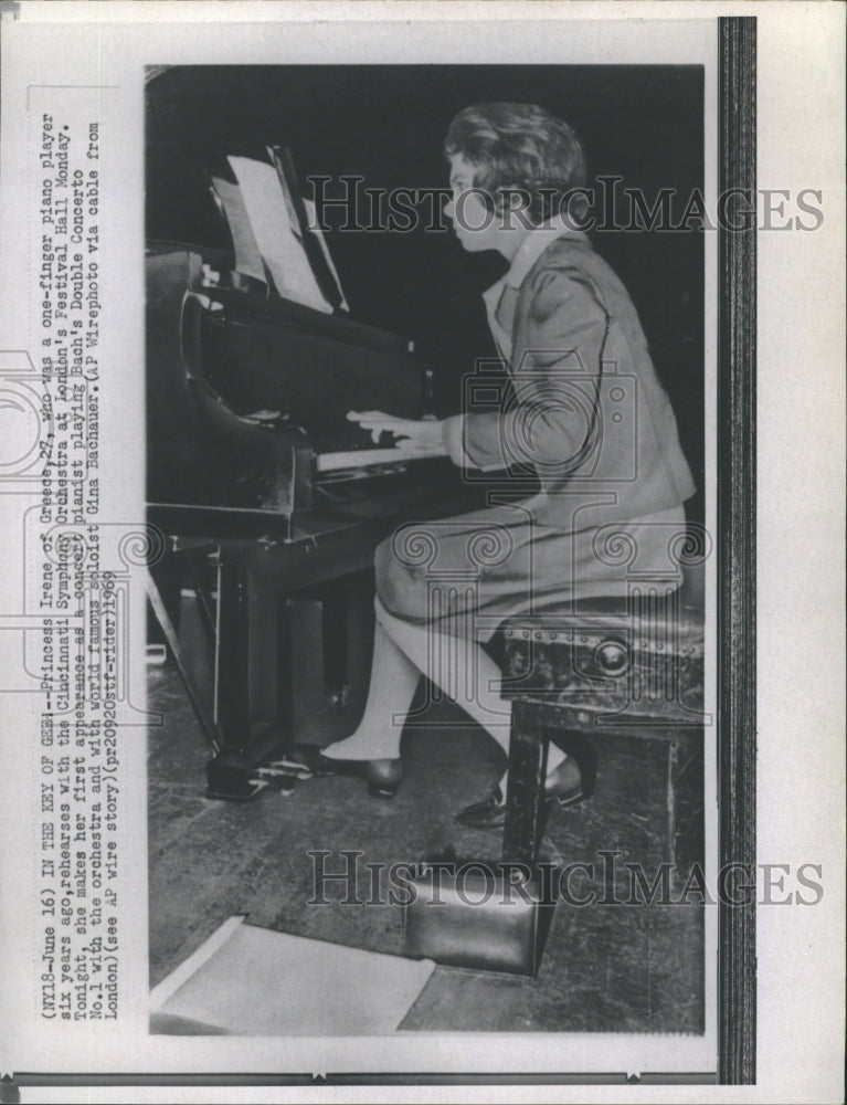 1969 Princess Irene Greece Playing Piano  - Historic Images