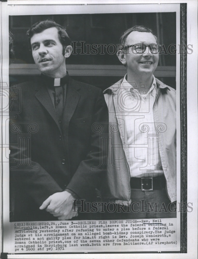 1971 Rev. Neil McLaughlin with Rev. Joseph Wenderoth, both of the - Historic Images