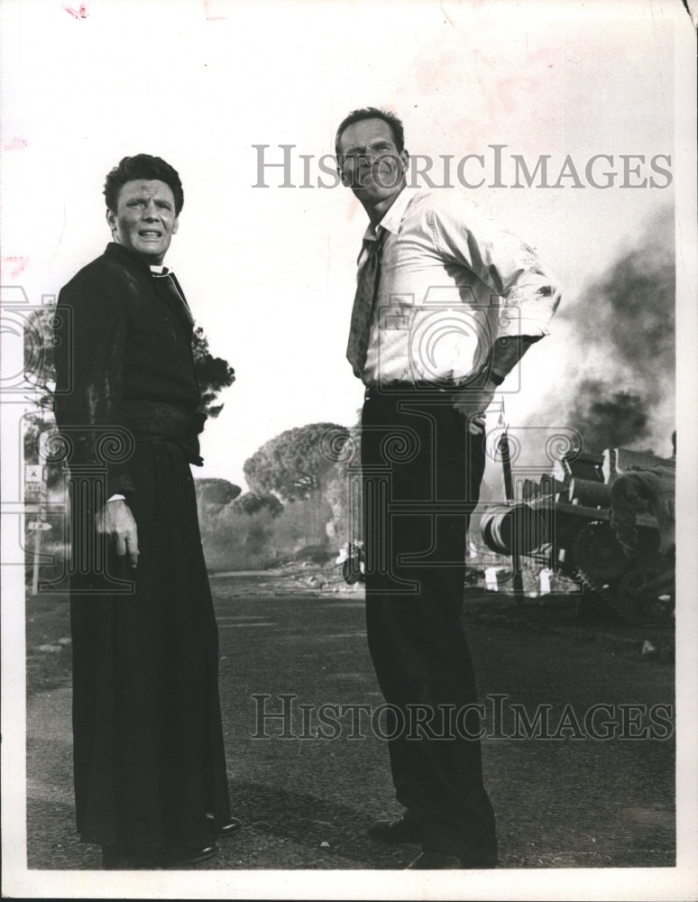 1967 Actor Harry Guardino Charlton Heston CBS Movie Pigeon Took Rome - Historic Images