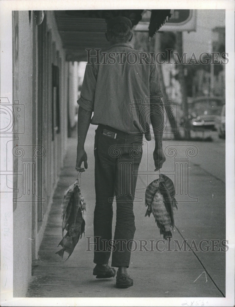 1969 Slim carries  his daily catch - Historic Images
