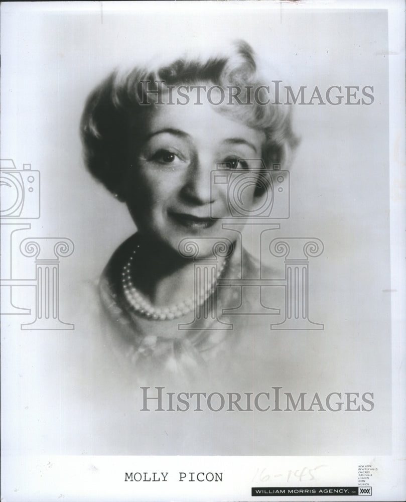 1978 Actress Molly Picon William Morris Agency  - Historic Images