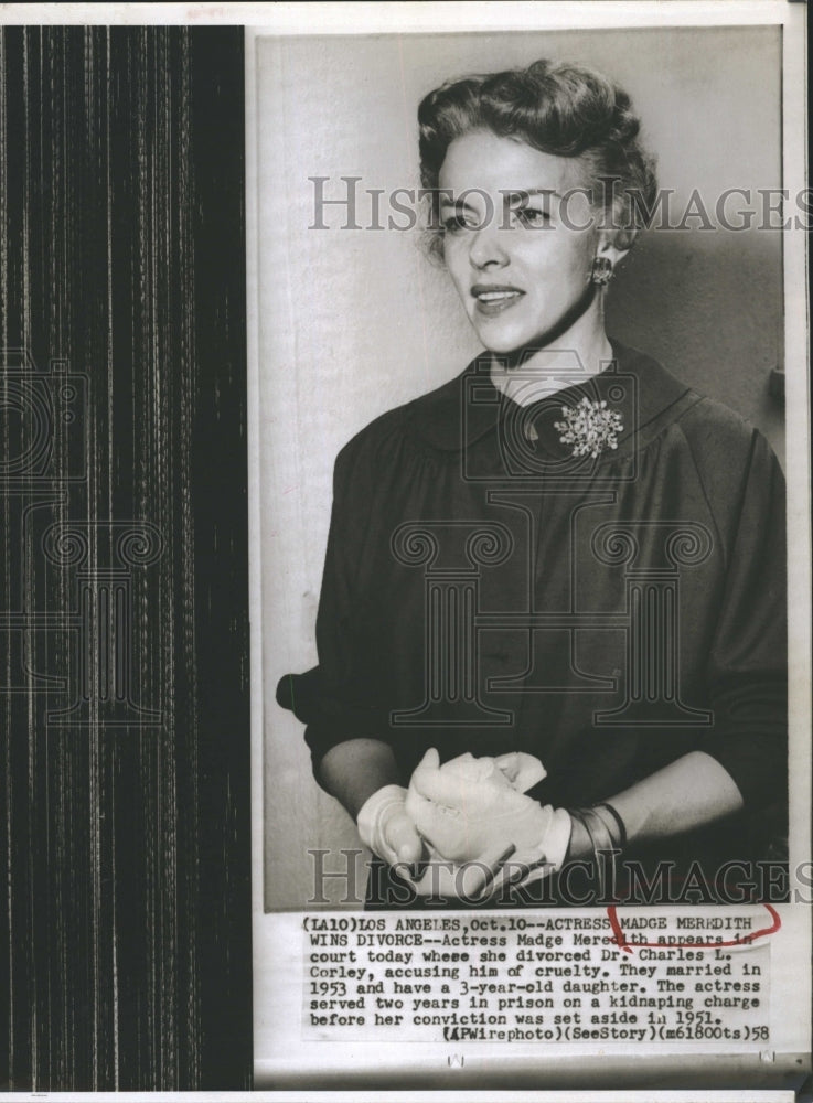 1951 Actress Madge Meredith after she won her divorce.  - Historic Images