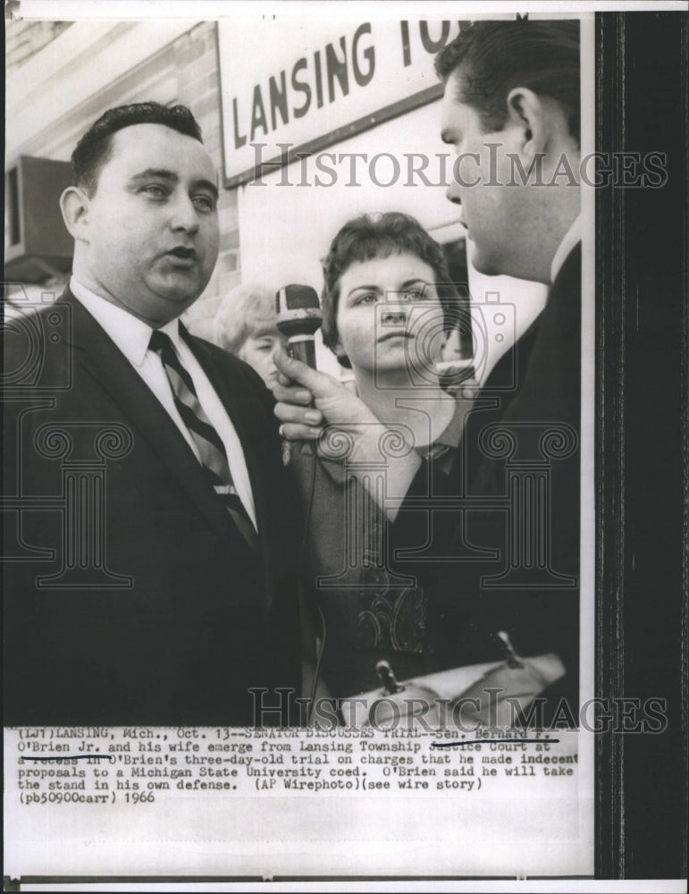 1966 Senator Bernard F. O'Brien during indecent proposal trial - Historic Images