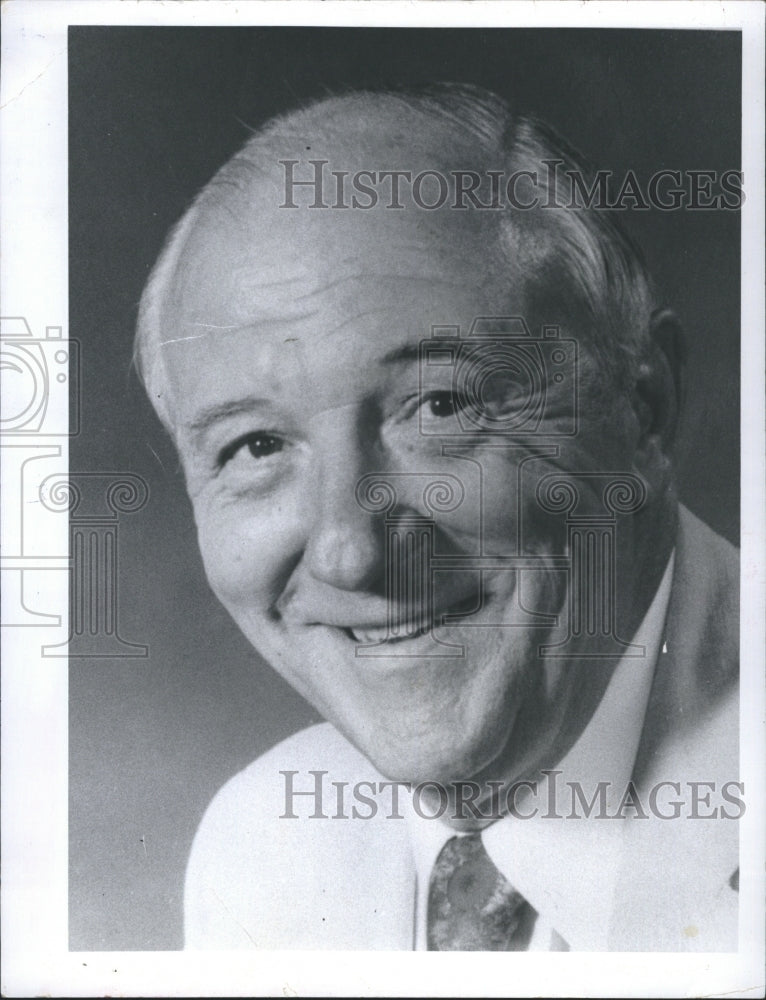 1976 Unidentified Middle Aged White Haired Balding Man Smiling - Historic Images