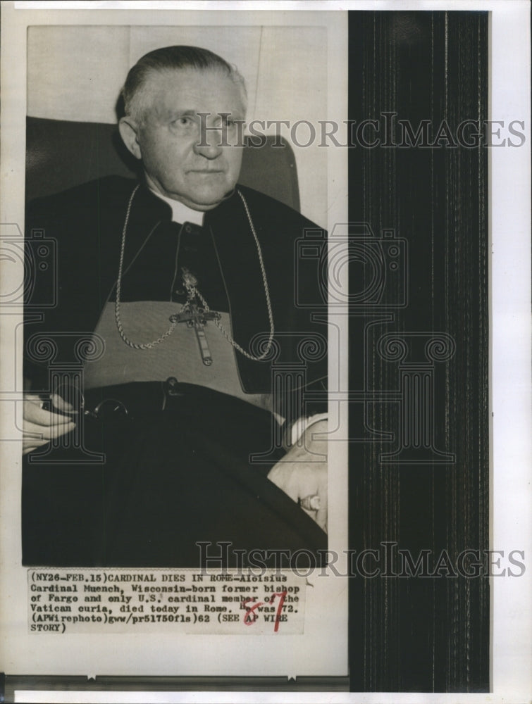 1962 Aloisius Cardinal Muench Fargo Vatican  - Historic Images