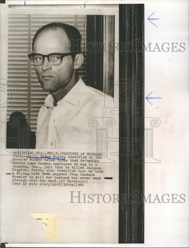 1966 Billy Frank Mulvey at the Mossler murder trial. - Historic Images