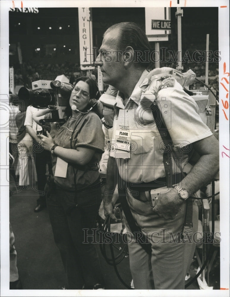 1976 Donald Mulvaney and Daughter Maurren Work together at NBC News. - Historic Images