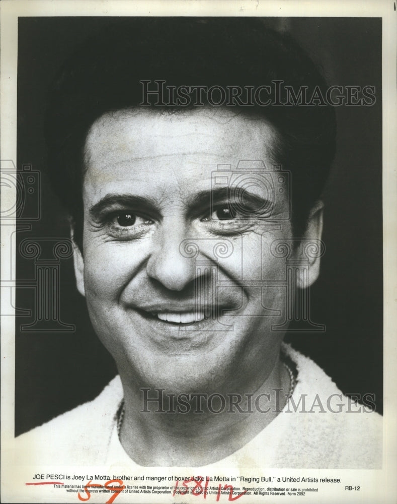 1981 Joe Pesci in "Raging Bull" - Historic Images