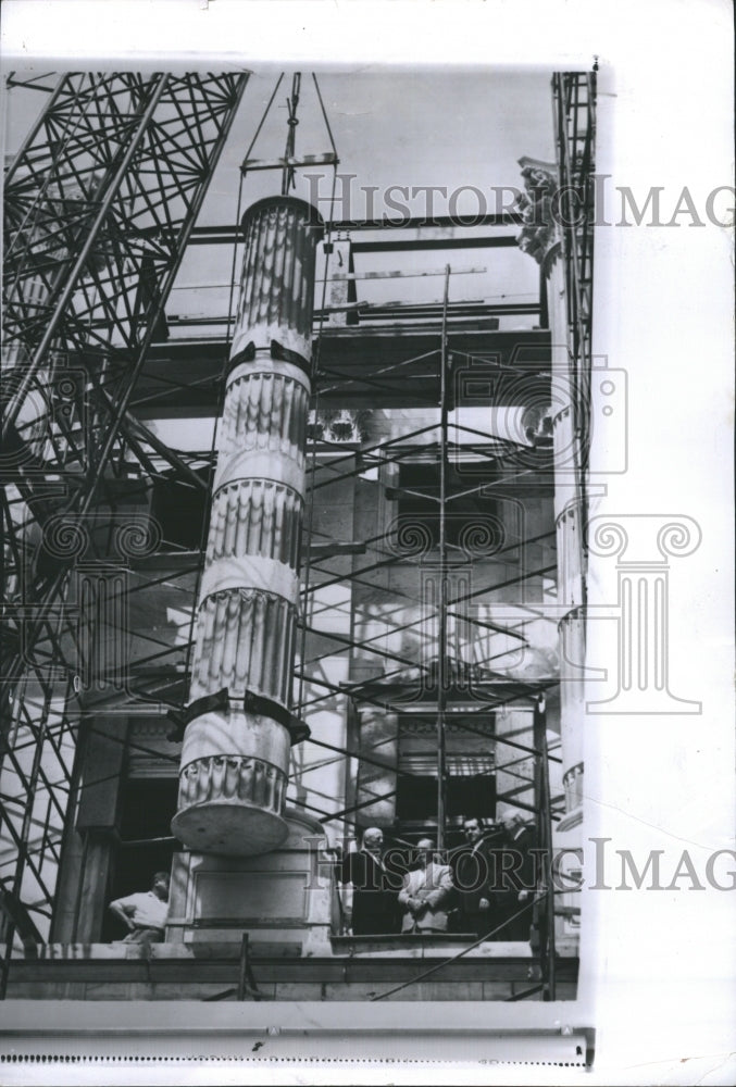 1960 U.S Capitol reconstruction with US speaker Rayburn and Achitect - Historic Images