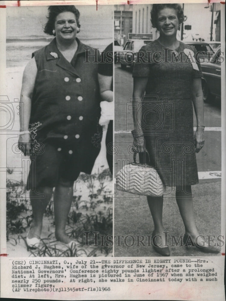 1968 Mrs Richard Hughes wife of gov of New Jersey lost 80 lbs - Historic Images