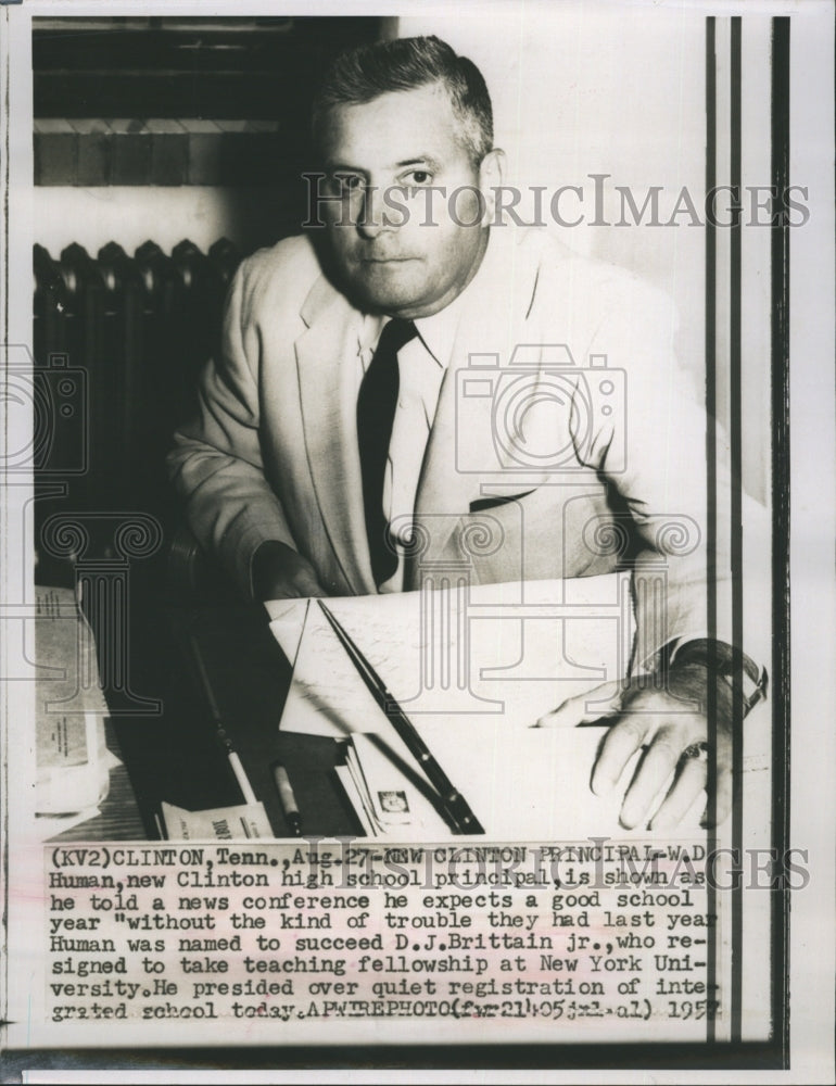 1955 W. D. Human is the new Clinton high school principal - Historic Images