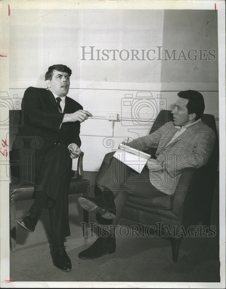 1963 Vaughn Meader & Andy Williams Chat Before Airing Show - Historic Images