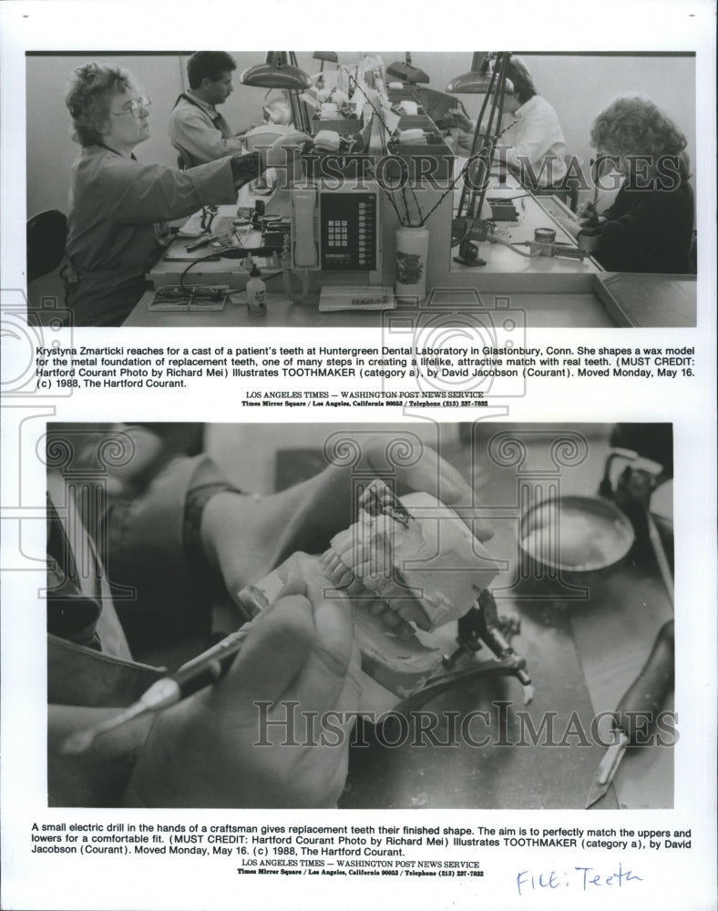 Press Photo Dental Laboratory in Glastonbury Conn. - Historic Images