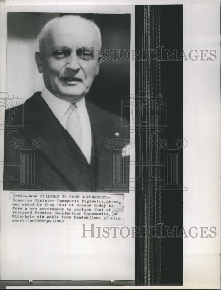 1963 Commerce Minister Panayotis Pipinelis To Form New Governament - Historic Images