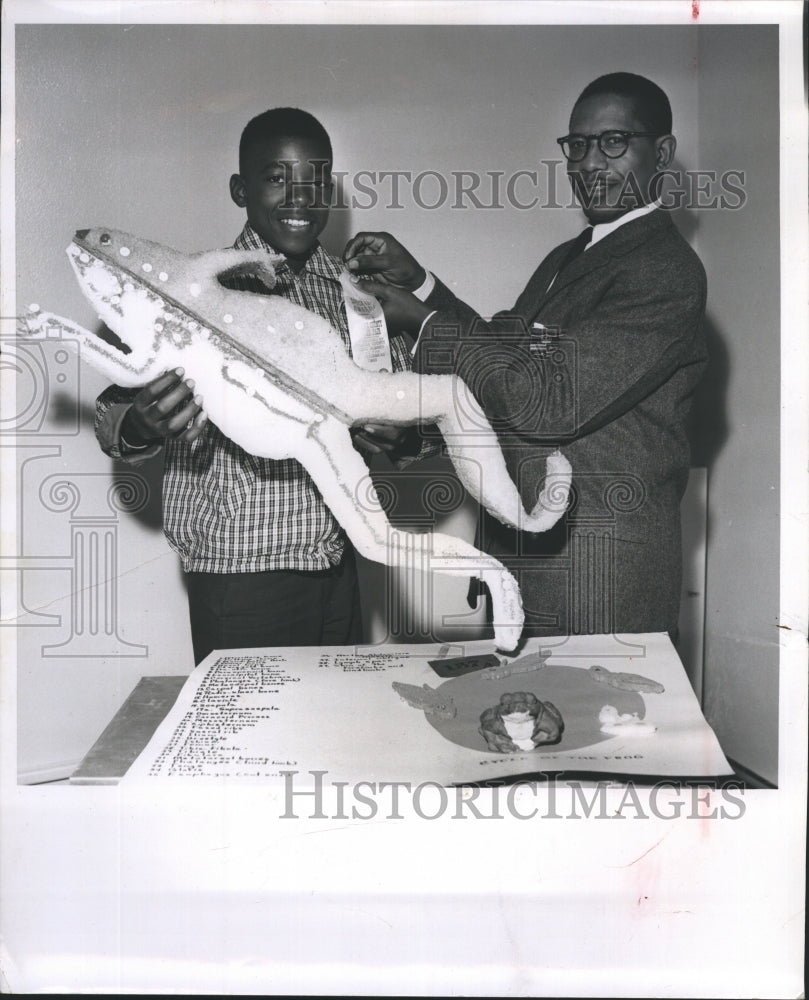 1960 Science Fair Prize winner Ronald Griffin with Principal W.G. - Historic Images