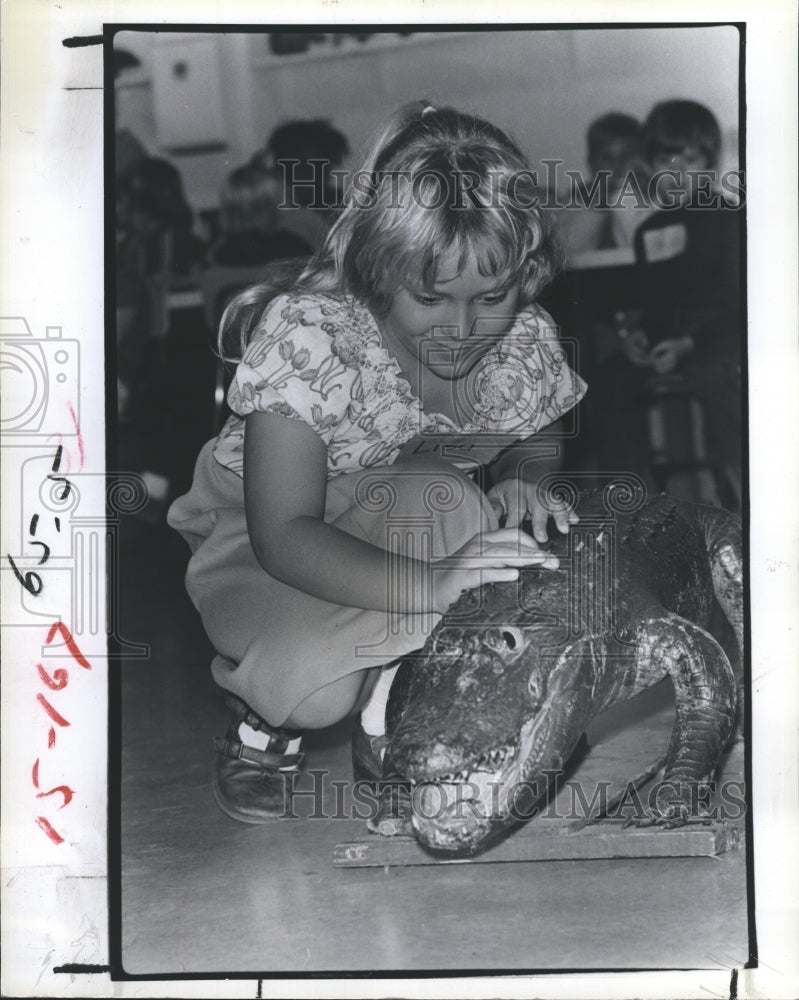 1979 Lisa Slider with her alligator.  - Historic Images