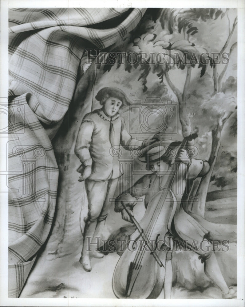 1991 Fabric by Brunschwig and Fils was inspired by palace murals - Historic Images