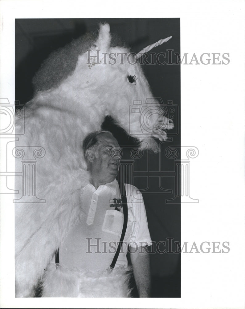 1986 Herb James at  the Unicorn Strut Homecoming parade - Historic Images