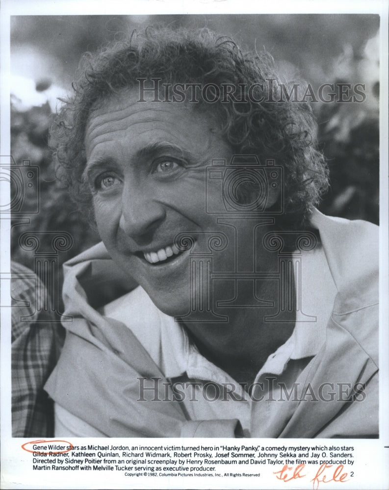 1982 Gene Wilder, American Actor in Hanky Panky  - Historic Images