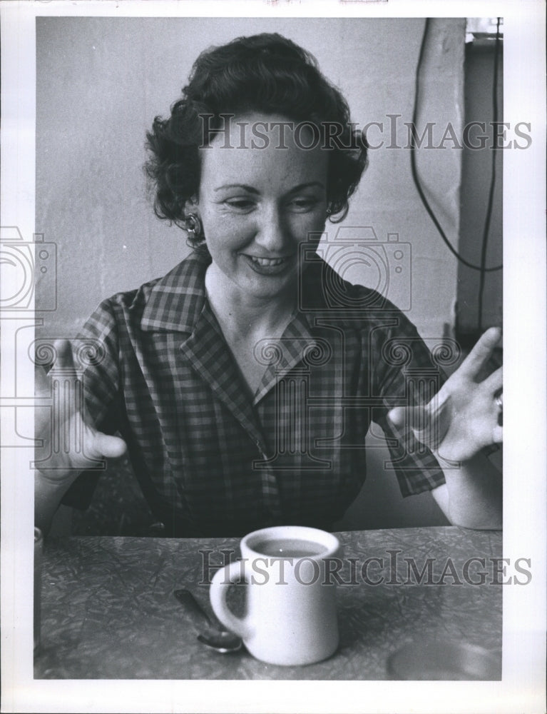TV Actress Katrine (Kay) Gray Drinking Coffee  - Historic Images