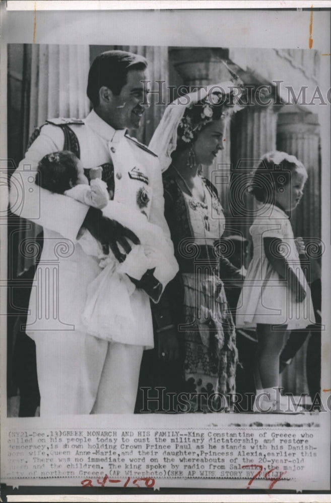 1967 Press Photo King Constantine of Greece &amp; Family - Historic Images