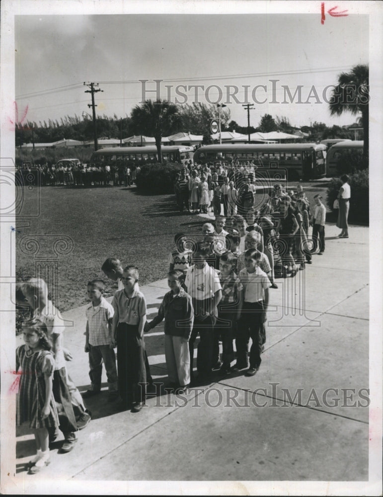 1956 Pinellas County Students Line Up For Science Fair - Historic Images