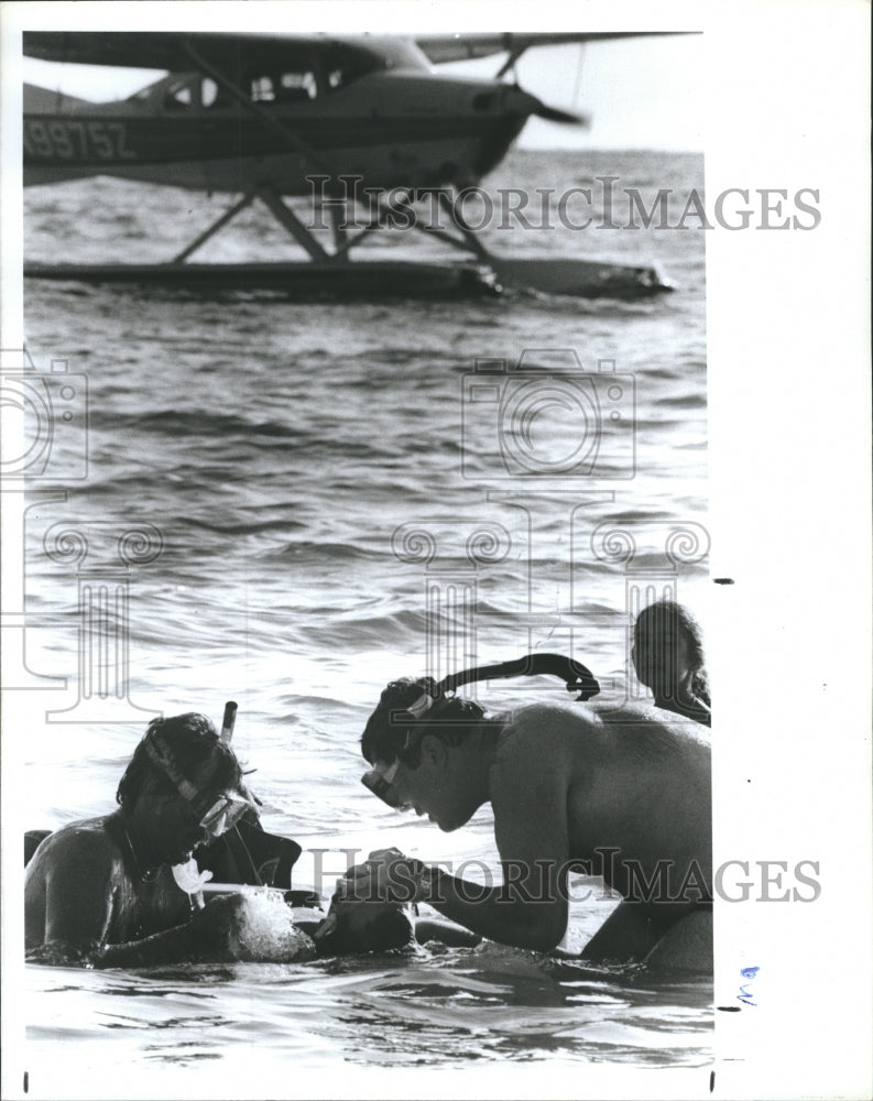 1987 Scuba Services Inc. practicing a water rescue in St. Pete Beach - Historic Images