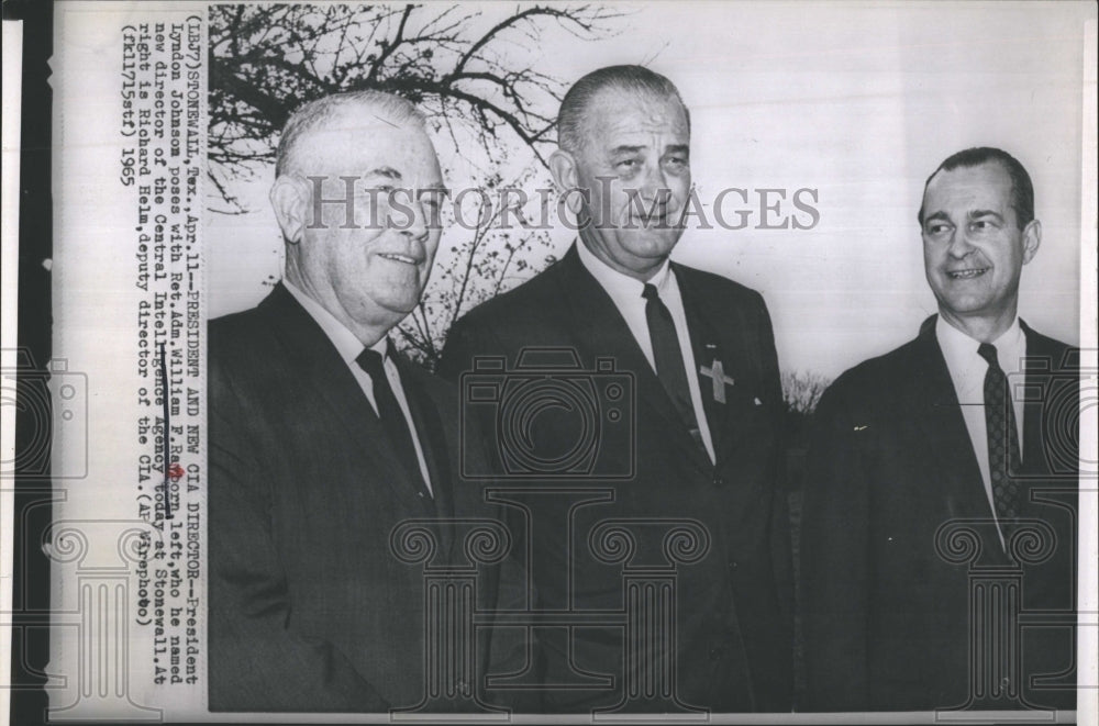 1965 President Lyndon Johnson and with Ret. Adm. William Rayborn - Historic Images