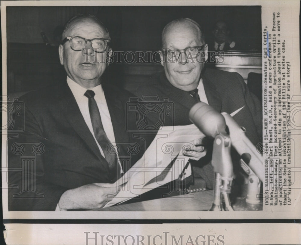 1962 Senators Carl Curtis and Karl Mundt  - Historic Images