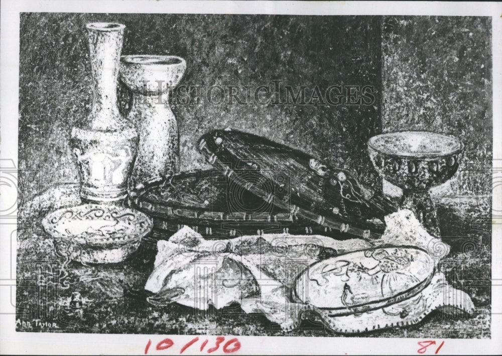 1968 "Embroidery" by Ann Taylor, first place in the Art Guild shoe - Historic Images