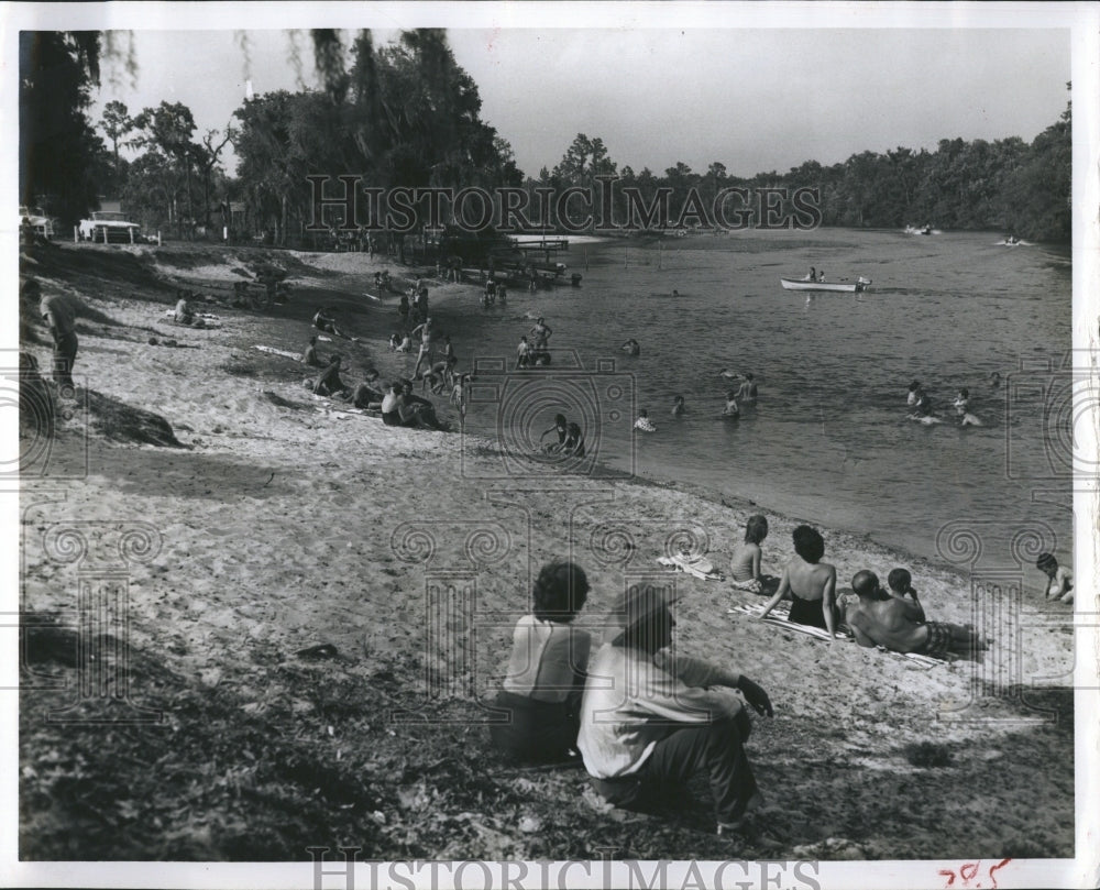 1961 Crowds on the Rainbow River  - Historic Images