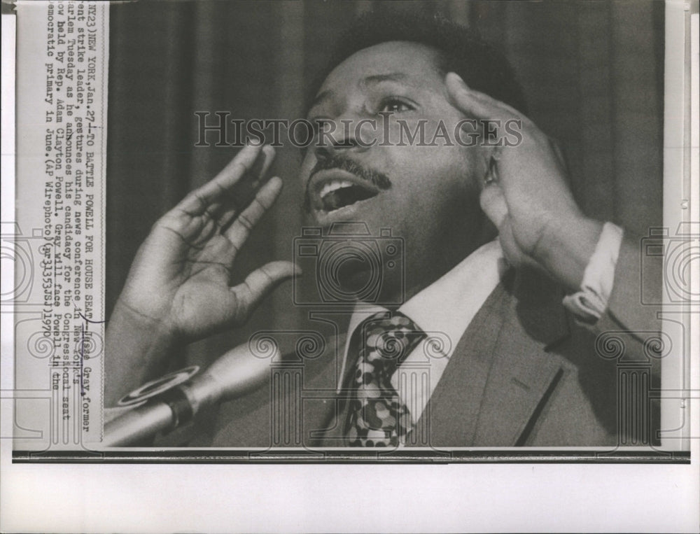 1970 Jesse Gray, former strike leader, running for congress. - Historic Images