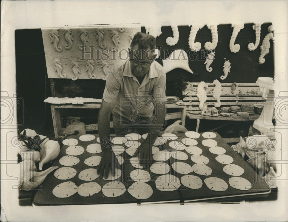 1968 Don Ladford With Sand Dollars  - Historic Images