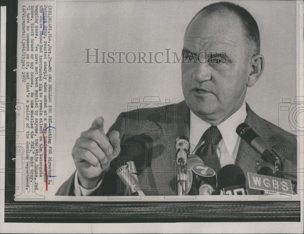 1972 FBI Director Patrick Gray at news conference  - Historic Images